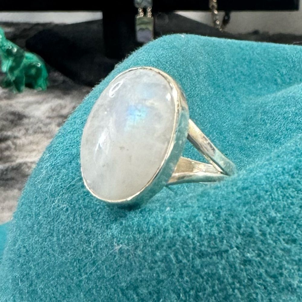 Genuine sterling silver moonstone ring